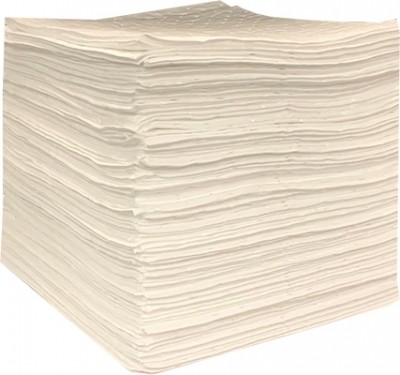 Oil Only Sorbent Pads Lightweight White (O1PL200) - 15″ x 18″ (200 ct.) | R  and R Wholesale