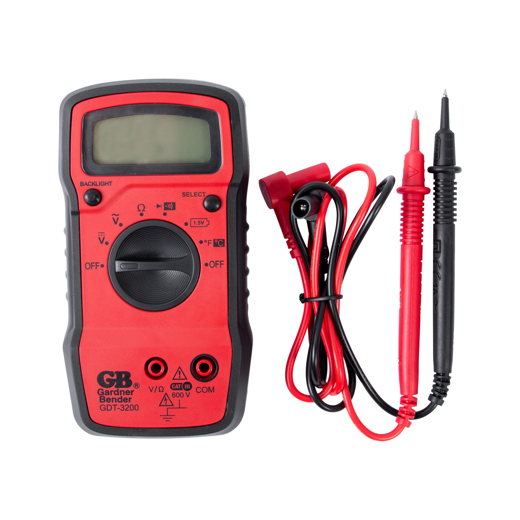 Digital Multimeter 7 Function, 8 Range, Tests AC/DC Voltage/Resistance/Continuity/Temperature