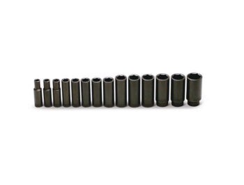 1/2" Drive 14 Piece Set - 6 Point Deep Impact Sockets 3/8" To 1-1/4"